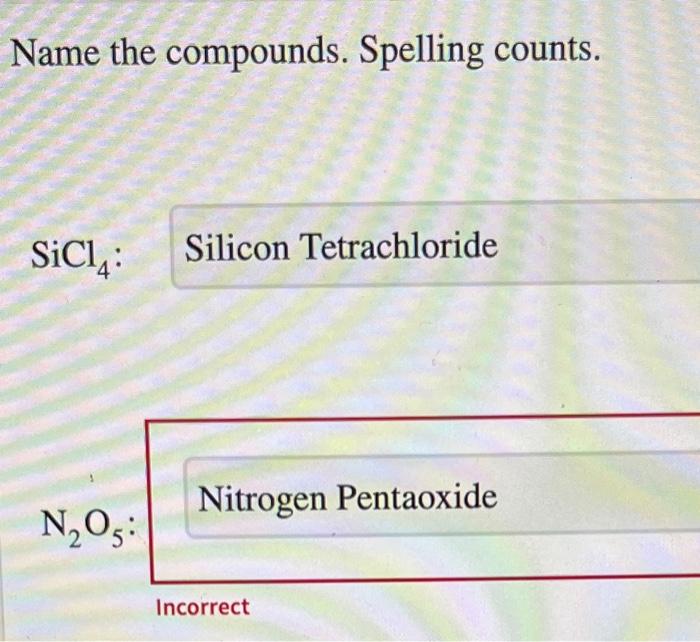 Ion determine charge following each name compounds counts spelling compound cas solved transcribed text show