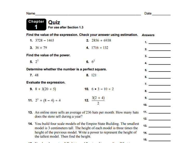 Algebra 1 green book answers