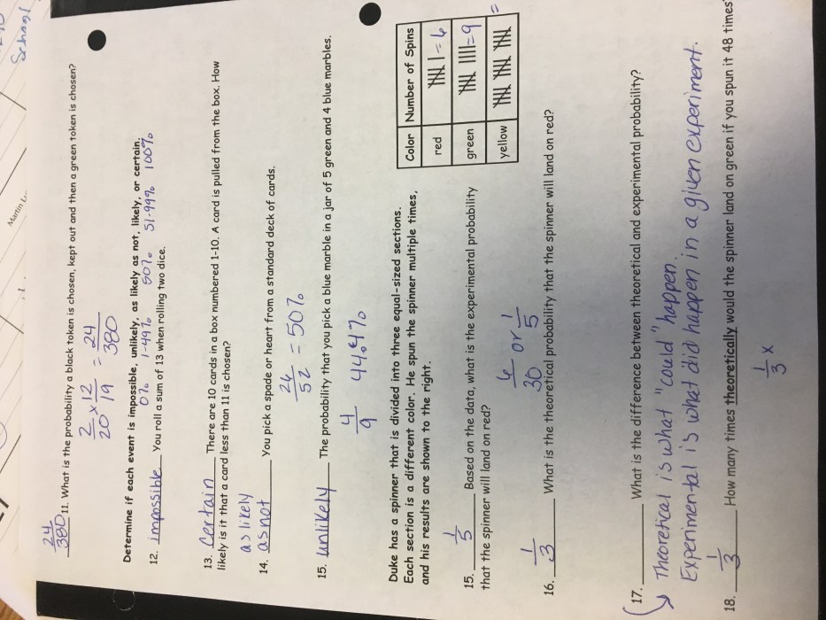 Unit 12 test study guide probability