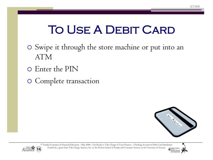 Checking account and debit card simulation